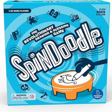 Educational Insights Spindoodle - Fun Board Games for Adults, Teens and Kids, Party Games for Family Game Night, Funny Quick Drawing Game, Guess The Sketch, Groups of 4 Ages 8+