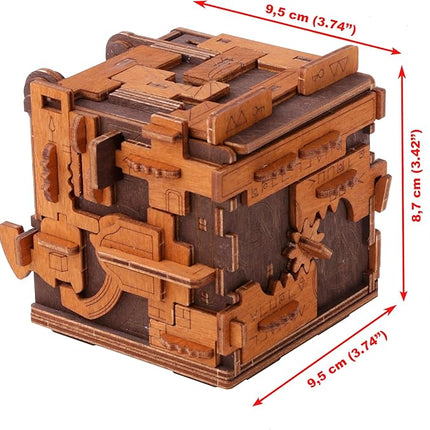 WOODEN.CITY Escape Room Puzzle Box – 3D Wooden Puzzle Box for Adults & Teens, Brain Teaser Puzzle Box Secret Lock Box with Cluebox Mechanism – Mechanical Wood Puzzle Box Kit, Unique Puzzle Boxes Gift