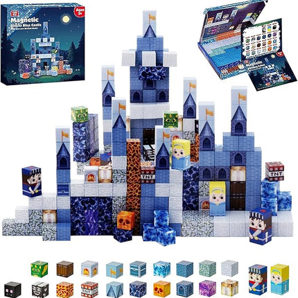 Magnetic Building Blocks for Kids, 100PCS Magnet Blocks Set, 3D Tiles Building Cubes Constructions Toys for Boys & Girls Ages 3+, STEM Sensory Educational Stacking Toy Gift for Toddlers