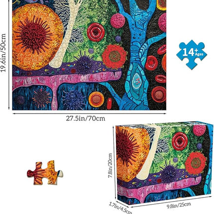 Vita Mosaic Jigsaw Puzzles, Puzzles for Adults 1000 Pieces, Cell Symphony Impossible Challenging Puzzles Game, Home Decoration Puzzle, Interlock Perfectly No Dust