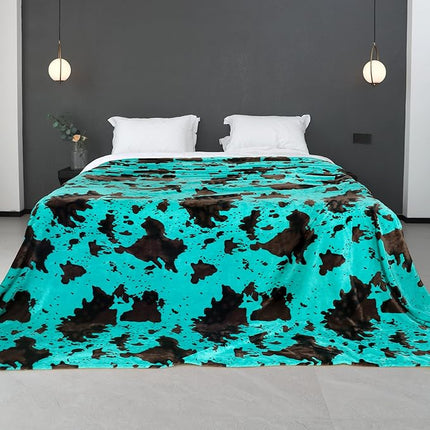 Teal Blue Soft Fleece Throw Blanket Queen Size Lightweight Extra Large Turquosie Fuzzy Cozy Queen Blanket for Bed Couch All Seasons