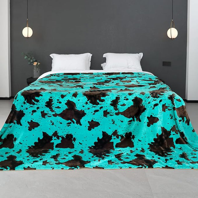 Teal Blue Soft Fleece Throw Blanket Queen Size Lightweight Extra Large Turquosie Fuzzy Cozy Queen Blanket for Bed Couch All Seasons