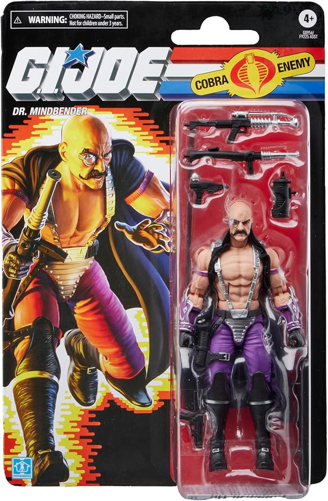 G.I. Joe Classified Series Retro Cardback Dr. Mindbender, Collectible 6 Inch Action Figure with 7 Accessories