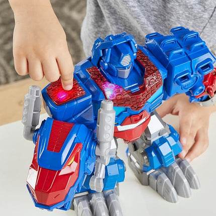 Transformers Dinobot Adventures Optimus Prime T-Rex Converting Toy with Lights and Sounds, 9+ Inch Action Figure, Ages 3 and Up (Amazon Exclusive)