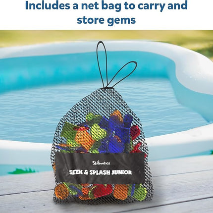 Skillmatics Pool Toys – Seek & Splash, Preschool Search & Find Water Game, Swimming Pool & Bathtime Toy for Kids, Summer Fun & Gifts for Boys & Girls Ages 3, 4, 5, 6, Includes 48 Colorful Gems