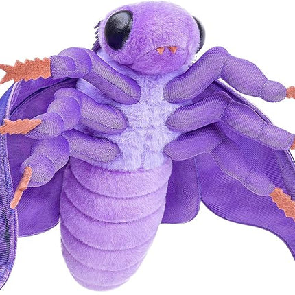 Head Hawkmoth Plush, Simulation Hawkmoth Stuffed Animals -15 inches, Moth Plushie Model Collction, for Moth Lovers, Kids,Purple，M