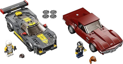 LEGO 76903 Speed Champions Chevrolet Corvette C8.R Race Car and 1969 CC Racing Model, Toy Cars Building Kit for Kids 8 Plus Years Old, 2 Sports Models