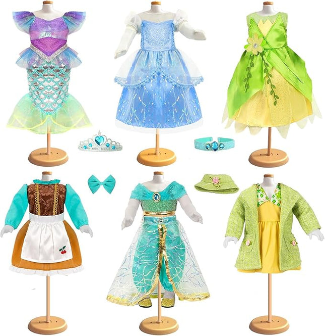 18 inch Doll Clothes Accessories - 6Pcs Different Fairytale Costume Dress