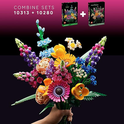 LEGO Botanicals Flower Bouquet Building Set - Artificial Flowers for Decoration for Home and Display, Ages 18+ - Small Fake Flowers for Table, Desk, Office - Gift for Birthdays - 10280