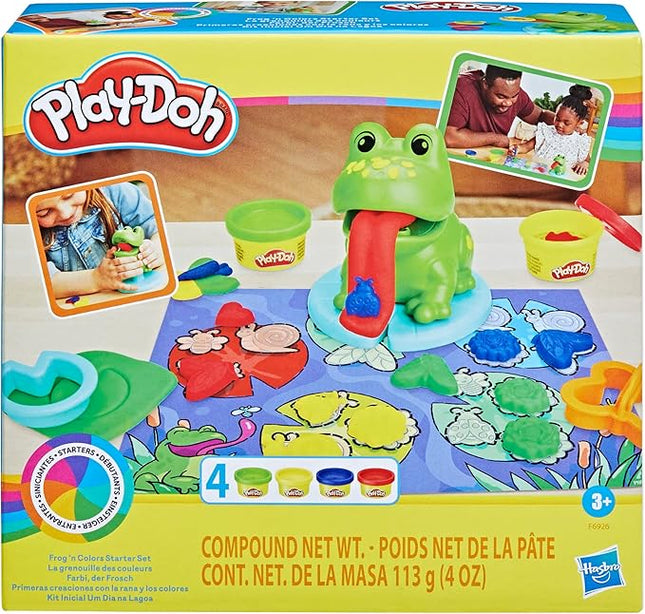 Play-Doh Frog ‘n Colors Starter Set with Playmat, Preschool Toys for 3 Year Old Girls & Boys & Up, Preschool Crafts Frog Toy & 4 Modeling Compound Colors