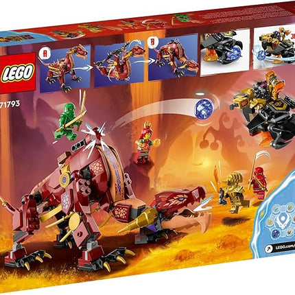 LEGO NINJAGO Heatwave Transforming Lava Dragon 71793 Building Toy Set, Features a Ninja Dragon, a Hovercraft Vehicle and 5 Minifigures, Lava Dragon Toy for Kids Ages 8+ Who Love Ninja Adventures