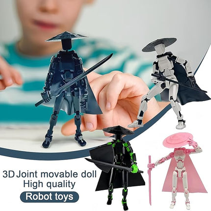 4 Packs Titan 13 Action Figure Set (Assembly Completed) 3D Printed Figure Dummy T13 Multi-Jointed Movable, Titan 13 Robot Action Figure, Christmas Birthday Valentine Classroom Students Gift