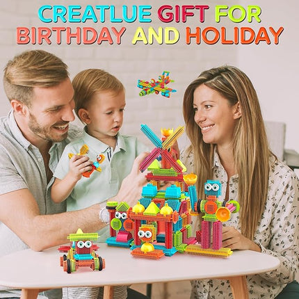 Contixo 144 pcs Bristle Shape 3D STEM Building Toys, Construction Learning Stacking Educational Block, Creativity Beyond Imagination, Inspirational, Safe & Durable, Recreational Toy for Kids Ages 3-8