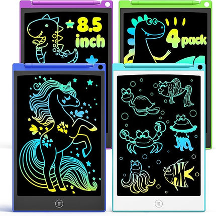 TECJOE LCD Writing Tablet Set, 8.5 Inch Colorful Doodle Board Drawing Tablet for Kids, Kids Travel Games Activity Learning Toys Birthday Gifts for 3-6 Year Old Boys Girls Toddlers Preschooler