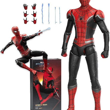 No Way HomeSpiderman Action Figures- 7 Inch All Joints Movable Exquisite Collection Model Gift (Red & Black)