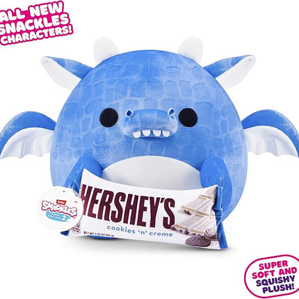 Snackles Series 2 14-inch by ZURU Cuddly Squishy Comfort 14-inch Plush with Licensed Snack Brand Accessory (Dragon&Hershey Cookie n Cream)