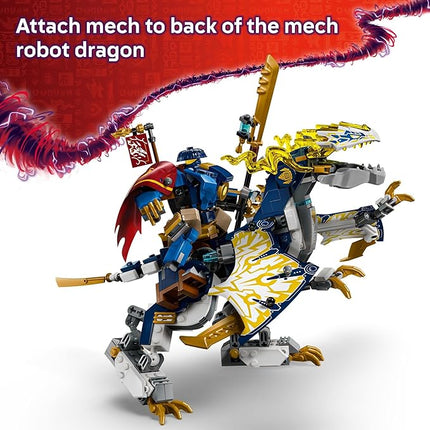 LEGO NINJAGO Rogue’s Mech Dragon Rider Building Toy - Dragons Rising Play Set & 4 Ninja Toy Minifigures for Boys & Girls, Ages 8+ - 2 Ways to Build & Play - Gift Idea for Birthdays - 71843