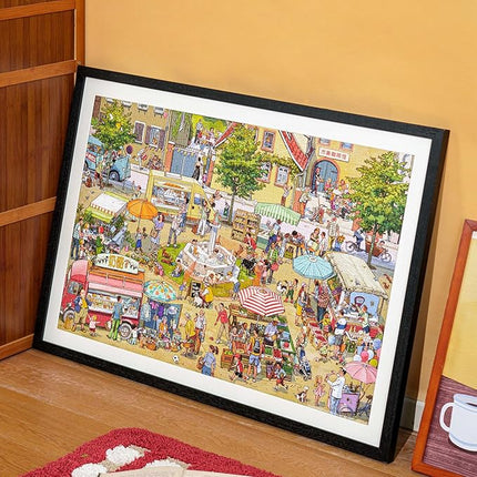 MOMIBOOK Puzzles for Adults 1000 Piece Jigsaw Puzzles of Let's Go! to The Market, Painting Image Difficult Challenging Hard Impossible Puzzle, Cute Funny Toys & Games Christmas Birthday Gifts