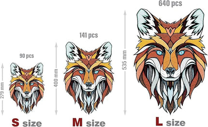 EWA Home Décor – Fox Small 90 Pieces – Wooden Jigsaw Puzzle for Adults – Perfect for Artistic Home Decoration and Mindful Relaxation