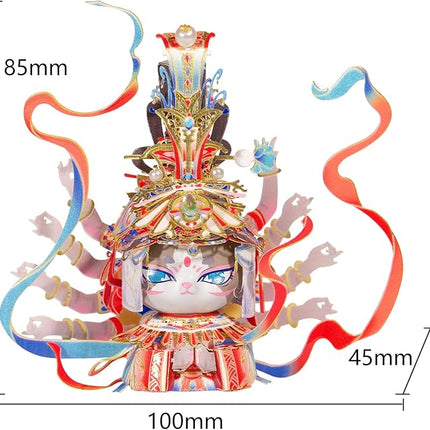 MU 3D Metal Puzzles The Flying Apsaras of The Dunhuang Caves Kitty Cat Figures Model Assembling, Metal Models Kits Miniature Building for Adult, Hobby Birthday New Year Gifts Collectibles Home Decor