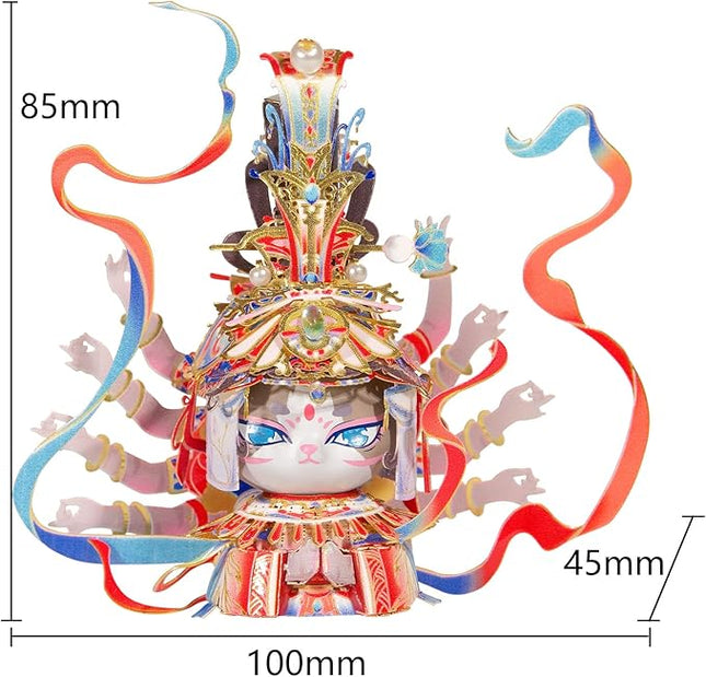 MU 3D Metal Puzzles The Flying Apsaras of The Dunhuang Caves Kitty Cat Figures Model Assembling, Metal Models Kits Miniature Building for Adult, Hobby Birthday New Year Gifts Collectibles Home Decor