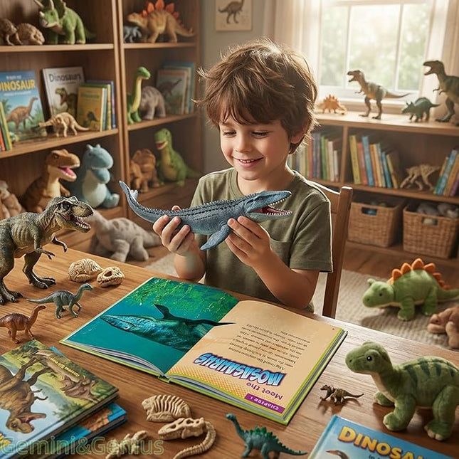 Gemini&Genius Mosasaurus Toy for Kids, Marine Reptile Animal Soft Plastic Sea Shark Toy Action Figure, Gift Great for Educational, Cake Topper, Swim, Bath Toys, Stocking Stuffers for Kids