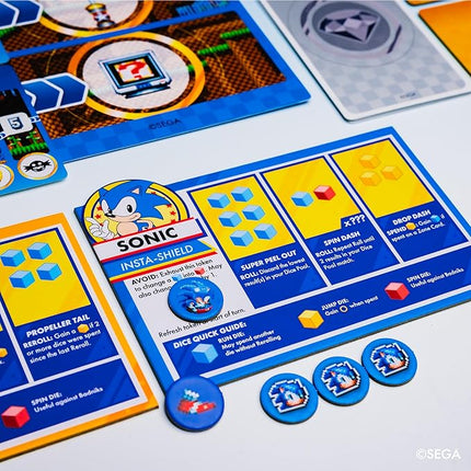 KESS - Sonic Roll Board Game: Roll Through 4 Classic Zones, 1-4 Players Thrilling Tabletop Adventure Game for Ages 14+