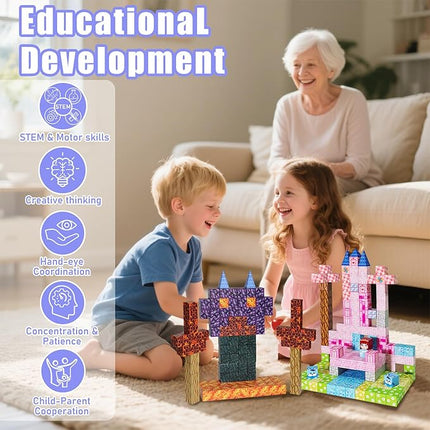 Magnetic Blocks, 150PCS Magnetic Building Blocks, STEM Constructions Magnet Blocks for Boys Girls Age 3 4 5 6 7 8 9 10, Sensory Stacking Toy Christmas Birthday Gifts for Kids