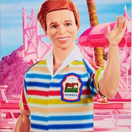 Barbie The Movie Allan Collectible Doll, Michael Cera as Allan with 2 Removable Movie Fashions, Pink Jumpsuit Outfit & Blue Striped Beach Set with Sunglasses