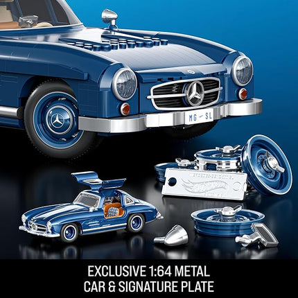 Hot Wheels Premium Series Building Set, Mercedes-Benz 300 SL with 1600 Pieces, Realistic Details and Metal Parts, Adult Collectors