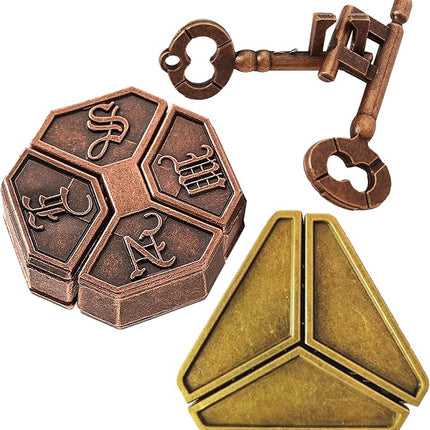 Metal Brain Teasers Puzzles for Kids and Adults 3 PCS Unlock Interlocking Puzzles IQ Logic Test Disentanglement Educational Toy for Kids Adults