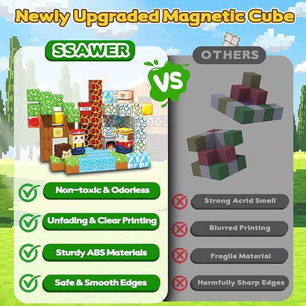 100PCS Magnetic Blocks for Kids 4-8, Magnetic Building Blocks Cubes, Stacking Magnetic Building Tiles Toys for Kids Toddlers Boys Girls Ages 3 4 5 6 7 8-12 Birthday Gifts