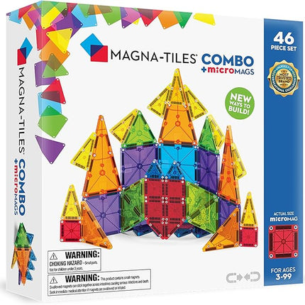 MAGNA-TILES® Combo 46-Piece Magnetic Construction Set, The Original Magnetic Building Brand