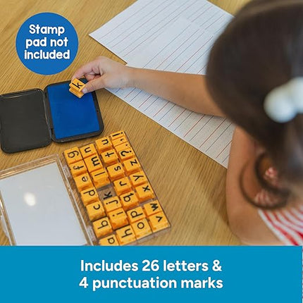 Educational Insights Lowercase Alphabet Rubber Stamps - Letter Stamps for Kids, Set of Teacher Stampers for Classroom, Teacher Must Haves, Fine Motor Skills, Toddler ABC Stampers, Ages 4+