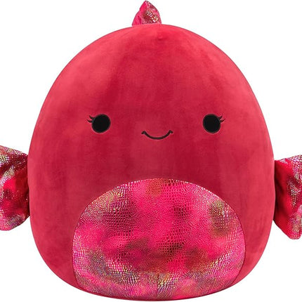 Squishmallows Original 20-Inch Barella Raspberry Betta Fish with Shiny Textured Fins - Official Jazwares Jumbo Plush