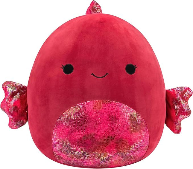 Squishmallows Original 20-Inch Barella Raspberry Betta Fish with Shiny Textured Fins - Official Jazwares Jumbo Plush