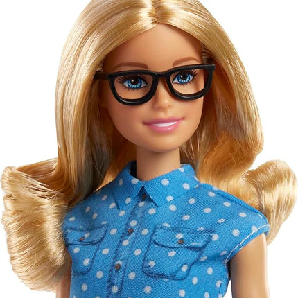 Barbie Teacher Dolls & Playset with Fashion Doll, Small Doll, Furniture & Accessories Including Flipping Blackboard