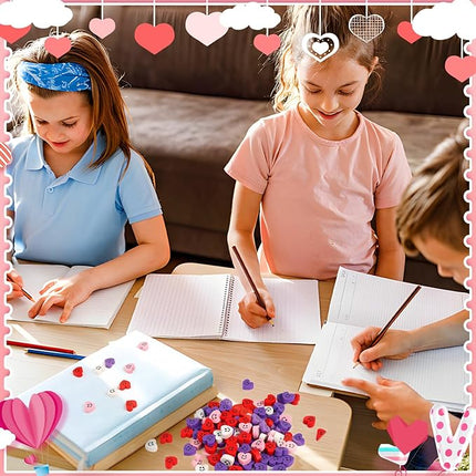 JUNEBRUSHS 150Pcs Mini Heart Erasers for Kids Bulk, Novelty Valentine Pencil Erasers Valentines Gifts for Kids School Classroom Prizes Homework Rewards Valentine's Day Party Favors