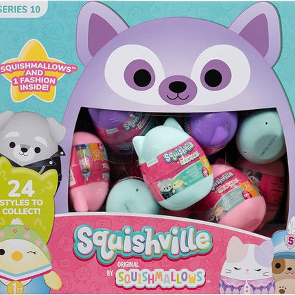 Squishmallows Squishville Series 10 Mini Mystery Plush (24 Pack) Value Pack Official Jazwares Plush - Collectible Soft & Squishy Blind Capsules - Styles May Vary - Gift for Boys, Girls & Kids