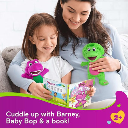 Fisher-Price Barney’s World Toddler Toys, 9 inch Barney & Baby Bop plushes with Story Book for Cuddling up at Reading time, Kids Ages 2+ Years (Amazon Exclusive)