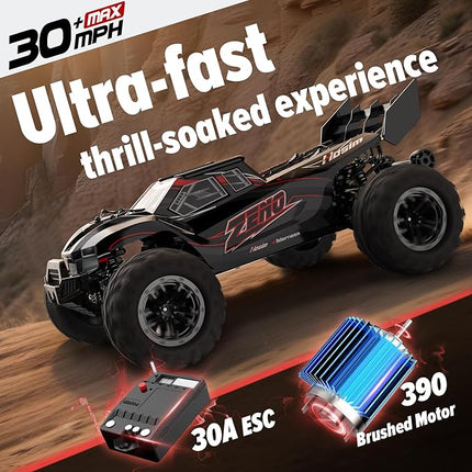 Hosim RC Car for Adults, 1/10 Scale Remote Control Car 48+KMH, High Speed Large RC Truck 4X4 Off-Road All Terrains Waterproof Monster Trucks, Hobby RC Cars for Boys Age 8-12 Toy Gift X05