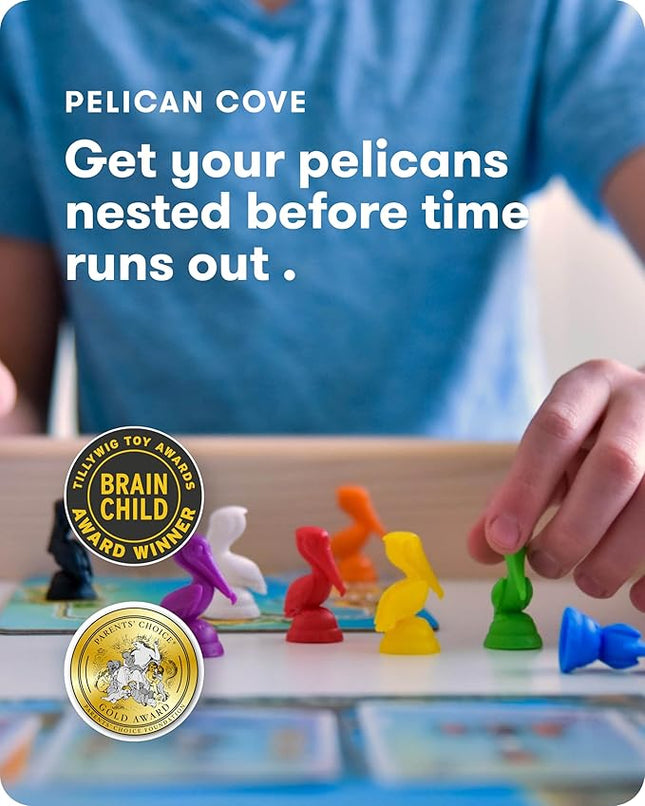 SimplyFun Pelican Cove - Engaging Strategy Game – Master Fast-Paced Nesting Challenges with This Educational Board Game for Ages 8+, 1-5 Players
