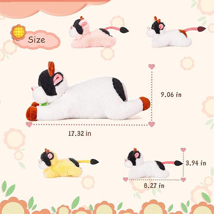 IKASA Mommy Cow Stuffed Animal Mom and Baby Plush,Cute 17" Soft Small Fluffy Mama Family Set Cuddly Huggable Toy with Little Mini Babies