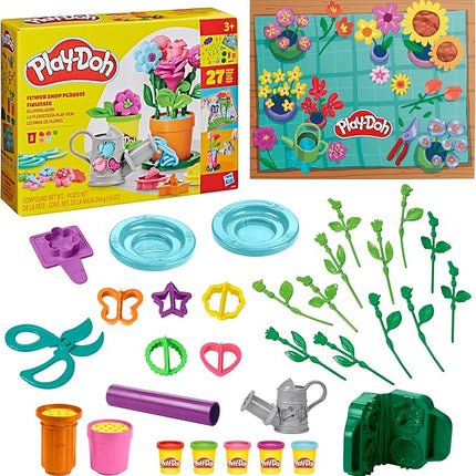 Play-Doh Flower Shop Playset, 27 Garden Toy Accessories, Kids Arts & Crafts, 3+
