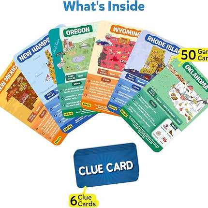 Skillmatics Guess in 10 States of America, Educational Travel Toys for Boys, Girls, and Kids Who Love Card Games, Board Games, Geography and History, Gifts for Ages 8, 9, 10 and Up