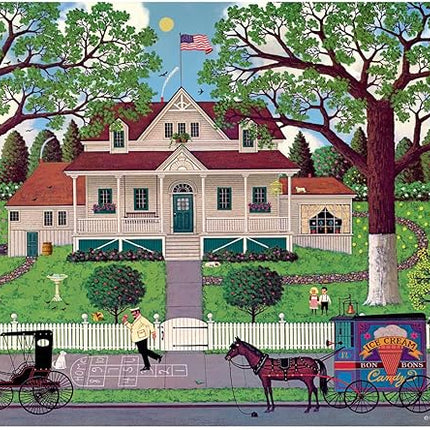 Buffalo Games - Charles Wysocki - Ice Cream and Hopscotch - 1000 Piece Jigsaw Puzzle for Adults -Challenging Puzzle Perfect for Game Nights - Finished Size is 26.75 x 19.75