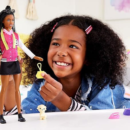 Barbie On-set Stylist Doll & 14 Accessories, Brooklyn Doll with Garment Rack, Top, Fashion Pieces, Puppy & More
