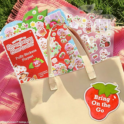Strawberry Shortcake Puffy Sticker Playset, Cute Puffy Stickers & Double-Sided Play Scene, Sticker Books for Kids, Toddler Activity Book, Kids Activities, Reusable Sticker Book