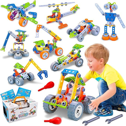10 in 1 STEM Toys for 4 5 6 7 8+ Year Old Boy Girl Birthday Gifts Building Toys for Kids Ages 4-8 5-7 6-8 Preschool Educational Stem Activities for Boys 3-5 4-6 8-10 Creative Games Christmas Idea Gift
