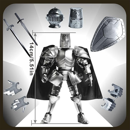 T13 Action Figure Set Articulated Skeleton Figure Titan 13 Medieval Knight Multi-Jointed Dummy Movable Robot Desktop Table Decoration